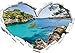Produktbild Stil.Zeit Idyllische Ansicht des Mittelmeers am Mallorca Bay Cove Herzform im 3D-Look, Wand- oder Türaufkleber Format: 62x43,5cm, Wandsticker, Wandtattoo, Wanddekoration