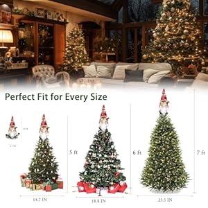 Christmas Tree Topper - Gnome Tree Topper with a Star, Hand-Made Countryside Christmas Decorations for Tree, Unique Christmas Decoration, Great for Family and Friends Christmas Tree Topper Gnome Tree Topper with a Star Hand Made Countryside Christmas Decorations for Tree Unique Christmas Decoration Great for Family and Friends