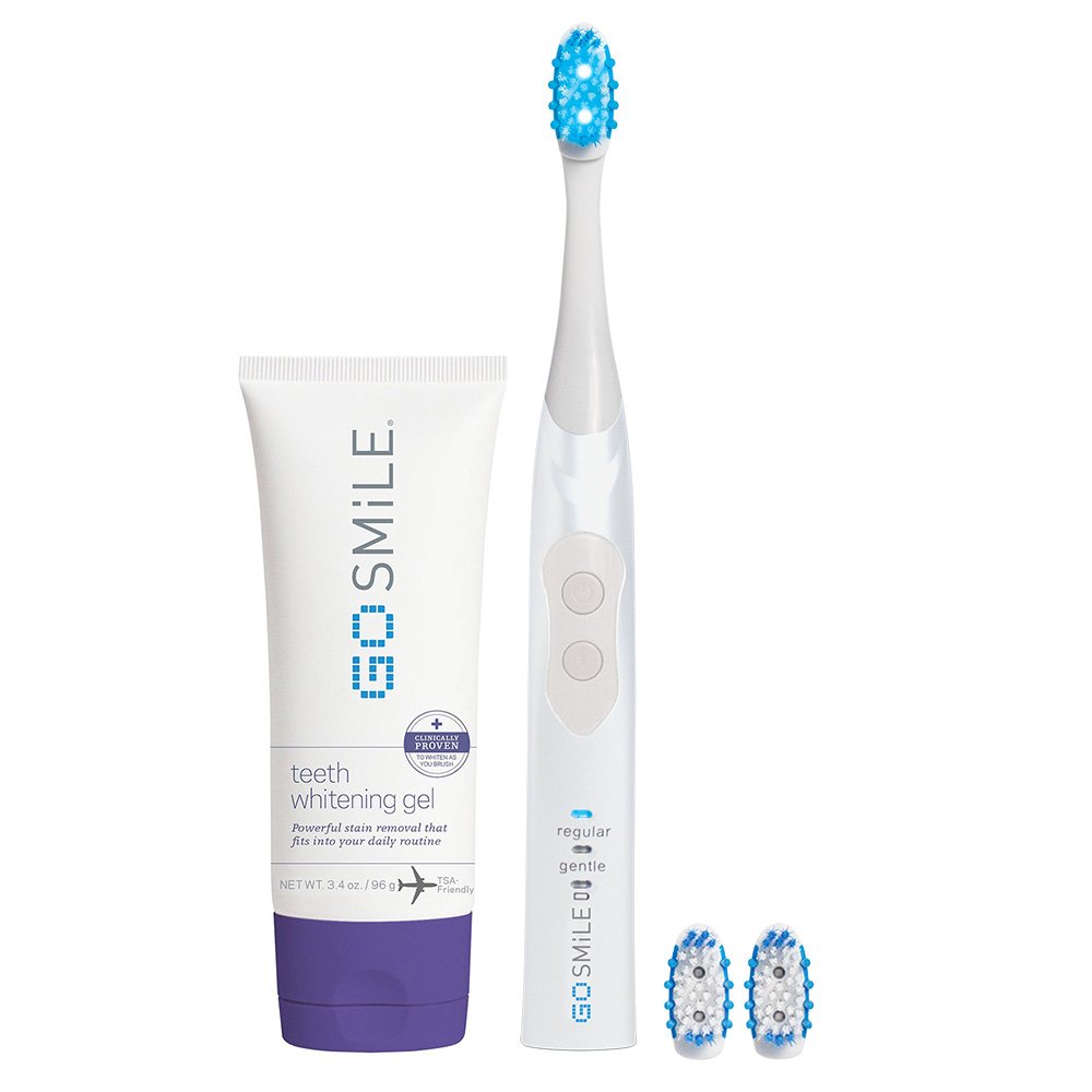 GO SMILE Dental Pro Teeth Whitening Kit (White), Sonic Blue Lightwave Technology, 2-in-1 Dentist Recommended Professional Whitening System, Sonic Smart Brush (1.3 lbs.), Hyperox™ Whitening Gel (3.4oz)
