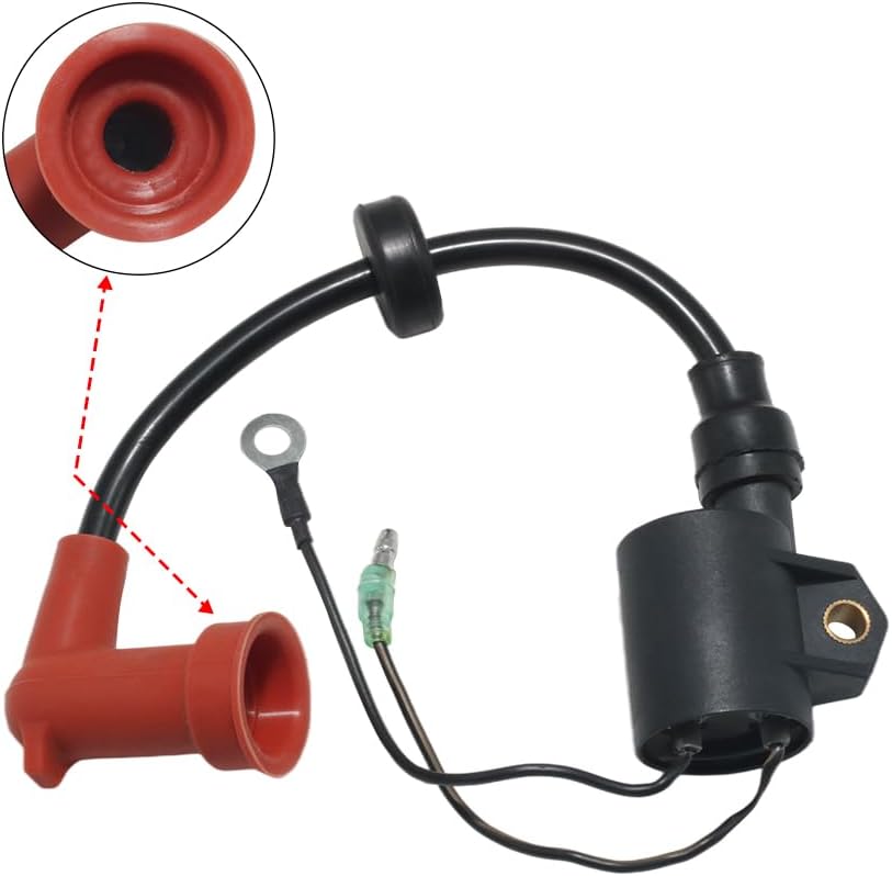 Ignition Coil 61N-85570-00 61N-85570-10 Ignition Coil for Yamaha 1994-2012 20HP 20, 1994-2016 25HP 25, 1998-2012 30HP 30