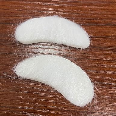 6Pcs Self-Adhesive White Santa Claus Costume Eyebrows, Bushy False Facial Hair for Adult Christmas Mad Hatter Accessories