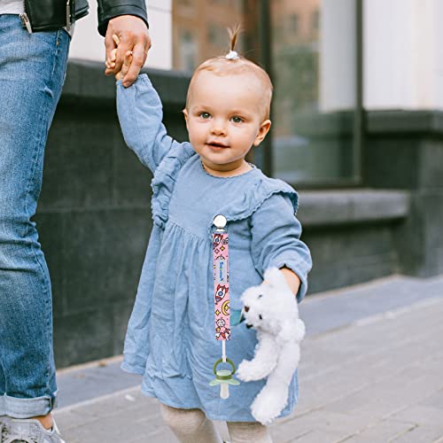 Image of Pacifier Clip Girl,6 Pack Stylish Binky Clips Strap for Baby Girls,Paci Holder with Metal Clip Lightweight Universal Fits Most Pacifiers Teether Toy Soothie,Baby Gift(Travel in Space)