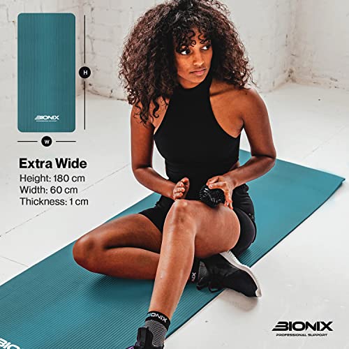 Bionix Premium Printed Yoga Mat - Thick Exercise Foam NBR with Non Slip Large Surface & Carry Straps | Perfect for Pilates Gymnastics Fitness Workout Home Gym Training Equipment | Best For Men Women - Image 4