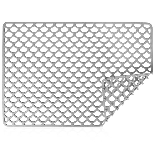 Nangua Silicone Sink Protector mat Kitchen Sink Protector mat Anti-Slip and Heat-Resistant Protector mat Suitable for The Bottom of The Sink and can Also Protect The Kitchen countertop (Grey)