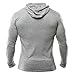 Muscle Alive Bodybuilding Long-sleeve Hoodie Casual Sweatshirts Stretchy Cotton Gray Plain Color Size XL