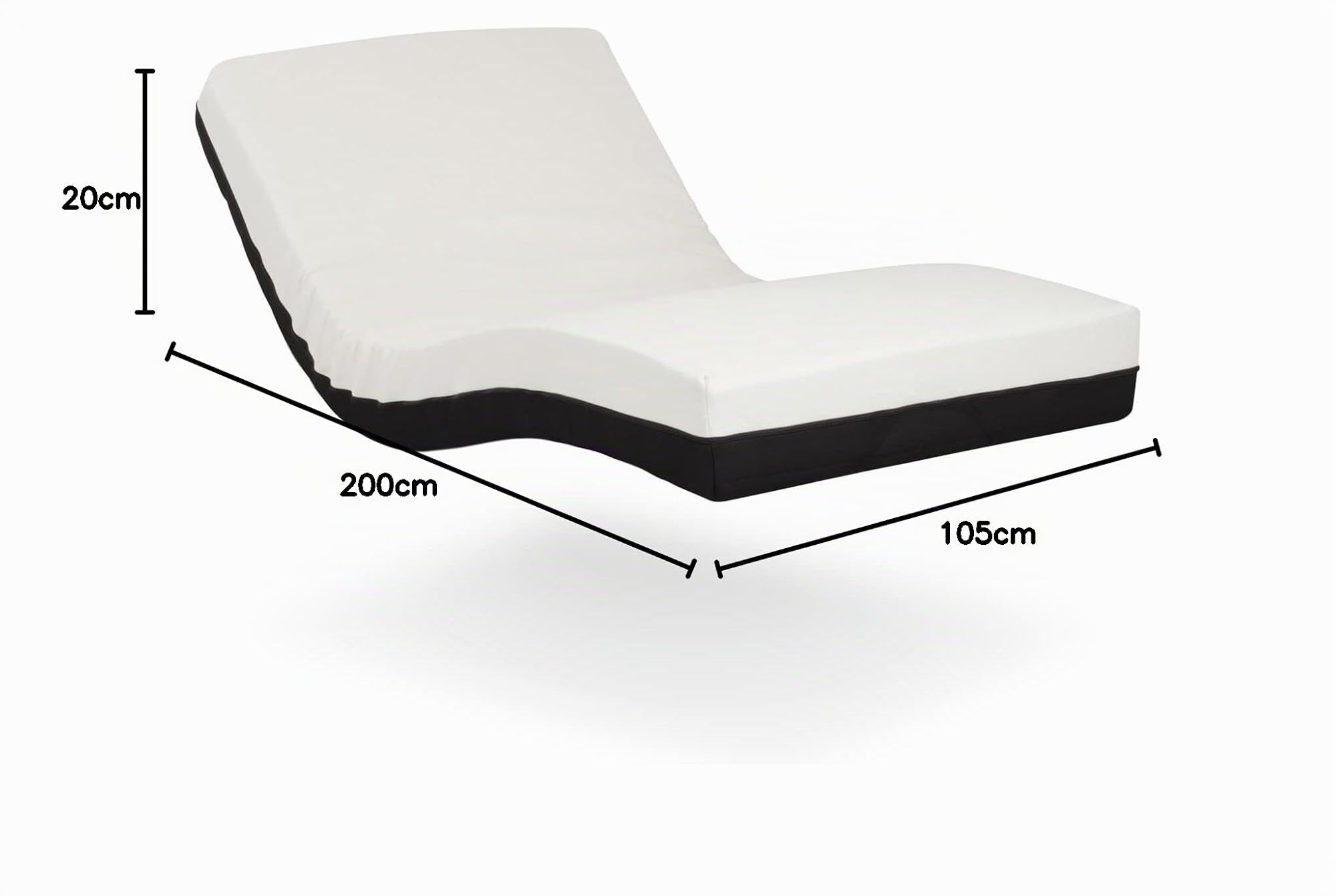 Geriafy Colchón viscoelástico para cama articulada Cotton V6 - 105x200 cm | 20 cm de grosor, 6 cm de viscoelástica y funda de algodón fresca, transpirable y extraíble