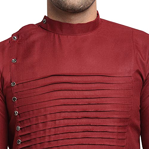 Image of SAIFOO Men's Rich Cotton Blind Short Kurta