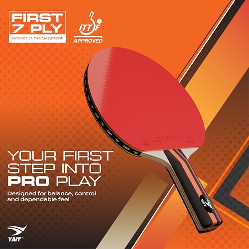 Image of Rally Pro ITTF Approved Table Tennis Racquet | Gambler 7S Rubber | 7 Ply Blade | High Spin | 2.1mm Sponge | TT Paddle with Cover | Ping Pong Bat Racquet for Indoor /Outdoor| for Intermediate Level