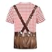 DFZ Oktoberfest T-Shirt German Lederhosen Bavarian Short Sleeve for Men's Funny Costume Party Top Red