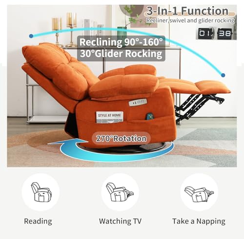 Sillón Reclinable Eléctrico Naranja Oversize miniatura 4