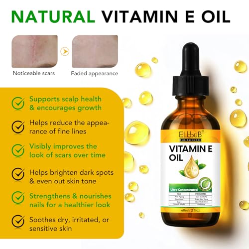 Natural Vitamin E Oil - 75,000 IU Ultra Concentrated - Moisturizes, Fades Scars & Stretch Marks, Anti-Aging & Skin Hydration - For Face, Body, Hair, and Nails - Image 6