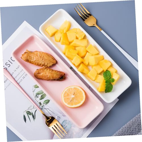 Plato cerámico largo para sushi y aperitivos miniatura 6