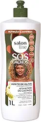 Salon Line, Ativador de Cachos, SOS Cachos, Azeite de Oliva, Vegano - Cabelos Cacheados e Crespos, 1 L