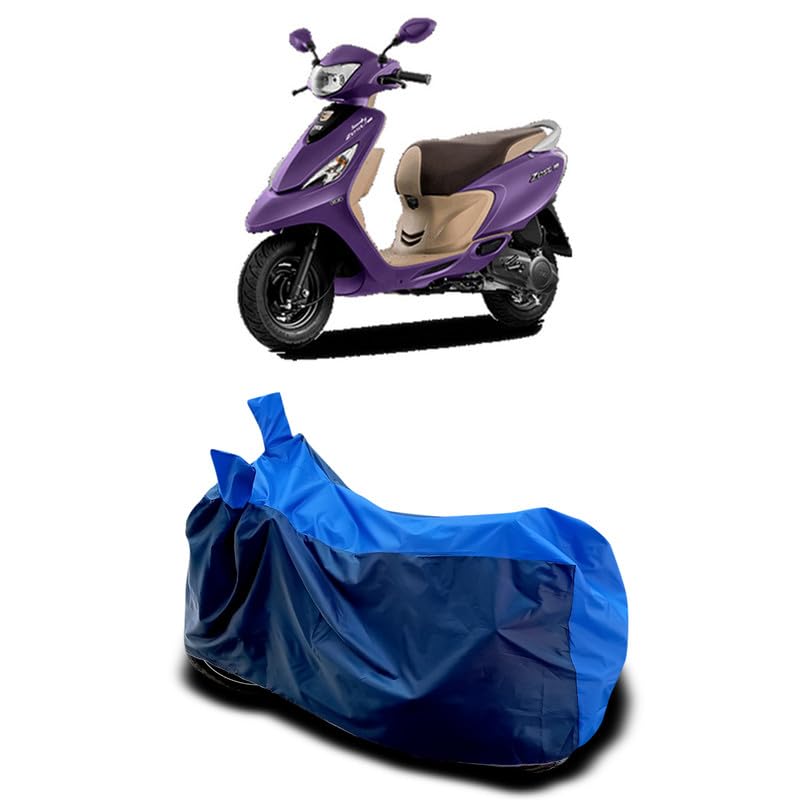 Image of DUFFEL-Two Wheeler Bike Body Cover Compatible for Tvs Scooty Zest 110 Heat Protectio /UV-Rays /Birds Dropping /DustProof /Waterproof All Variants [Nevay Blue]