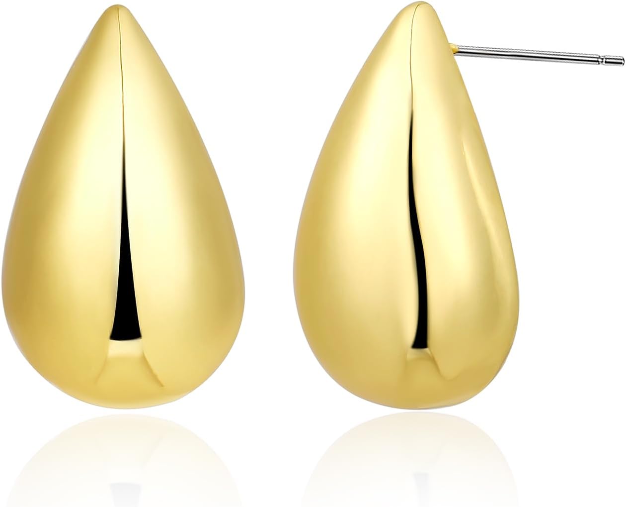 Chunky Gold Dangle Earrings For Women Gold Plated Statement Earrings Large Minimalist Geometric Long Triangle Exaggerated Stud Earring For Women Trendy