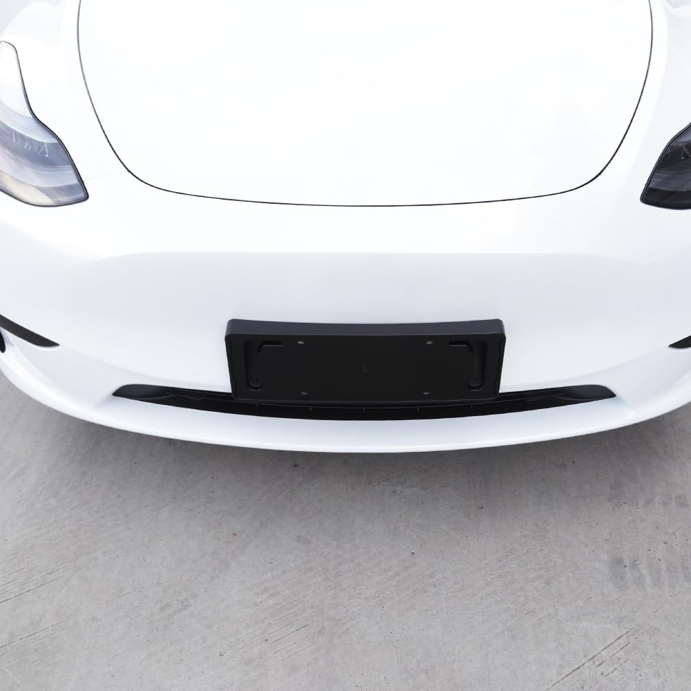 Para Tesla Model Y 2022, accesorios para automóvil, paquete de 2 unidades, marco portamatrículas delantero y trasero de ABS fibra de carbono, soporte de montaje y cubierta, estilismo de coche (negro