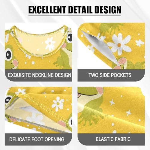 senya Short Sleeve Pajamas Sets Summer Cotton Sleepwear Green Frogs White Frog4