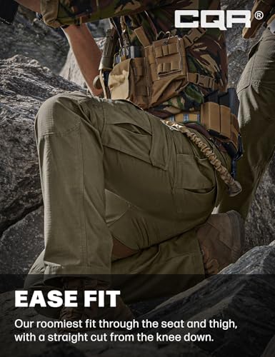 Image of CQR Men's Tactical Pants, Water Resistant Ripstop Cargo Pants, Lightweight EDC Work Hiking Pants, Outdoor Apparel