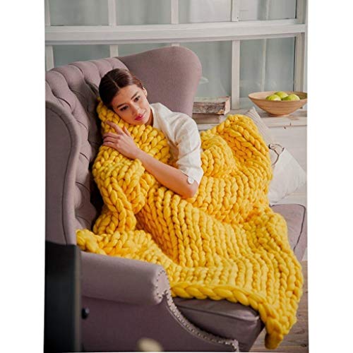 手作りニットチャンキーブランケット ソフトコットンニットスローブランケットソファ用ニットスローブランケット 赤ちゃんのための自由奔放に生きる家の装飾