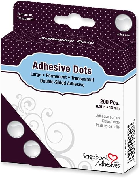 Scrapbook Adhesives by 3L Adhesive Dots-Large-Multi-Pack of 10, Transparent