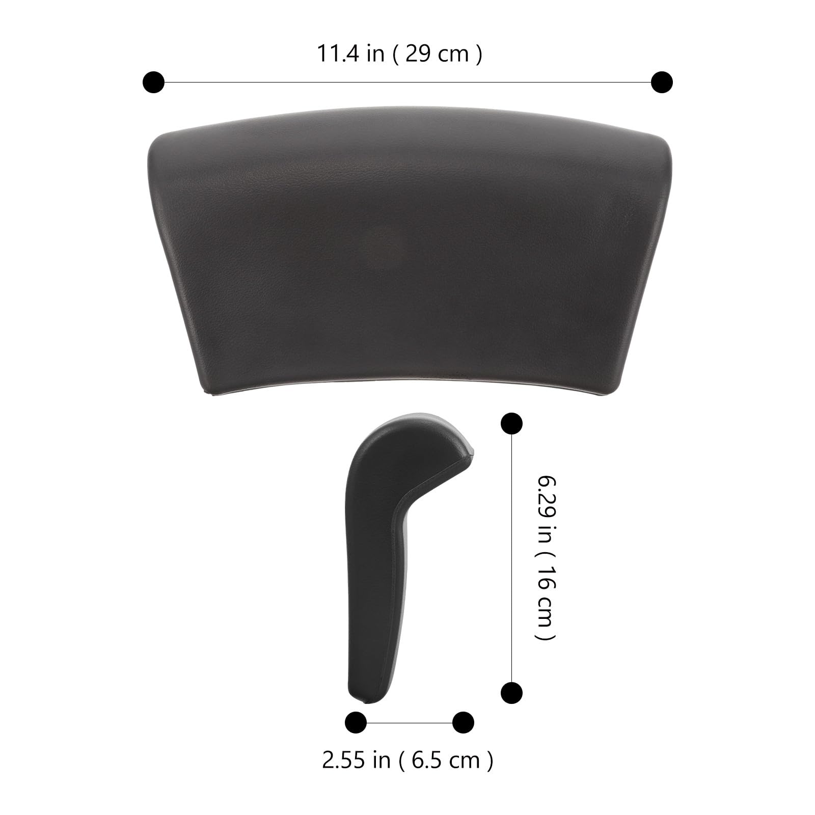 Cuscino per Vasca da Bagno Nero in Pu con Supporto per Testa e Collo, Antiscivolo con Ventose, Portatile e Facile da Installare per Relax in Vasca