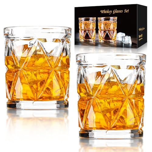 FrutPunch 9.5OZ Whiskey Glasses Set of 2，Old...