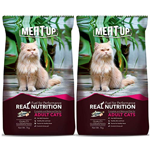 Image of Meat Up Adult (+1 Year) Dry Cat Food, Ocean Fish (Buy 1 Get 1 Free), Total 3 kg & Meat Up Chicken Flavour Real Chicken Biscuit (Buy 1 Get 1 Free), Total 2kg