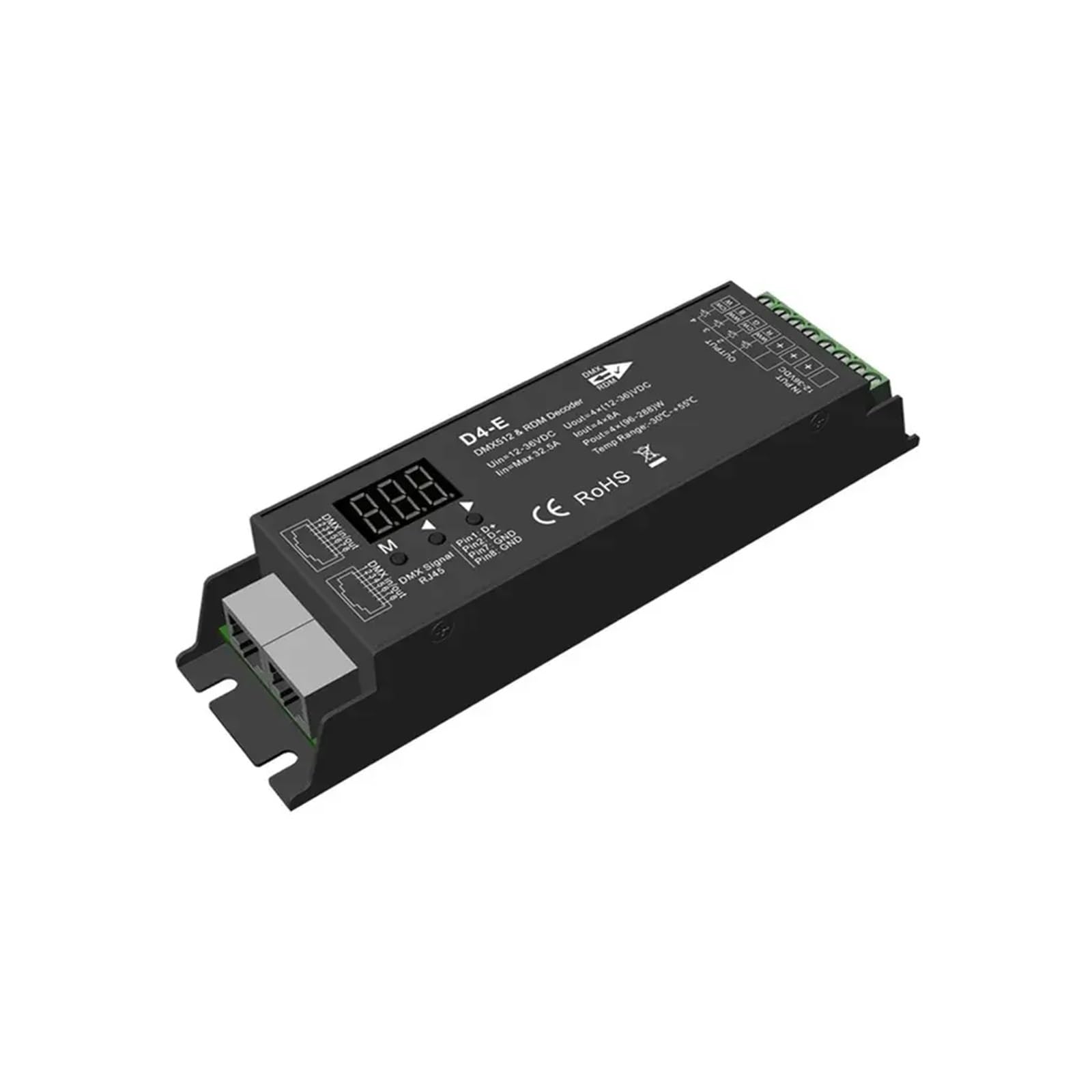 DMX-Decoder Digital D4 D4-E D4-P D4-XE D5 D12 D24 D12A RF-Steuerung/Din-Schiene/Mehrere Dimmer PWM for LED-Streifen (Color : D12 Only)