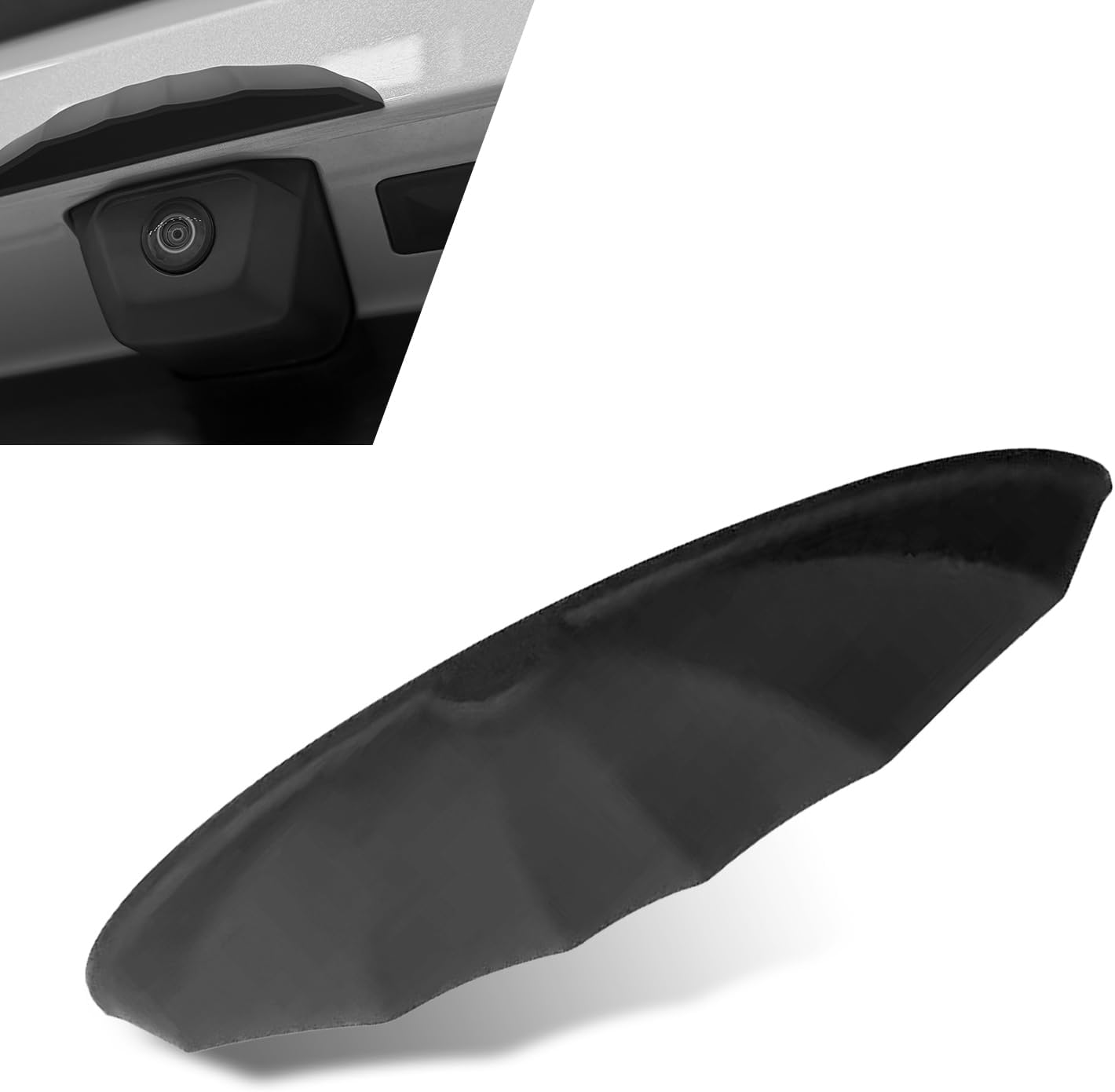 Car Rear View Camera Protection, Anti-Aging Rain Cover for Vehicle Surveillance Cameras, Grooved Wider Reversing Lens Protective Modification, for Most Cars (Black) - Image 1 of 7