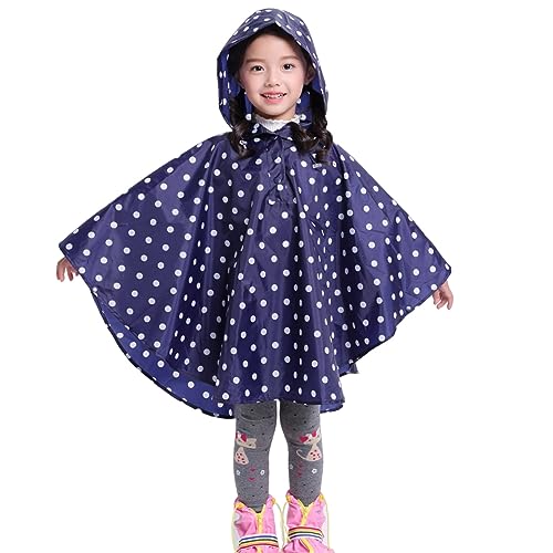 Casaca Impermeable Hombre Chubasquero para niños pequeños, ropa de lluvia para niños, niñas, niños de animados, chaqueta Ponchos 3D, abrigo y chaqueta para niños, ropa Chaqueta (Dark Blue, 8-9 Years)