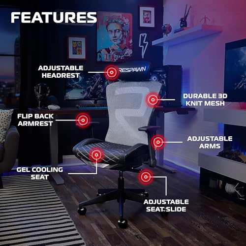 Image of RESPAWN SPIRE Ergonomic Office Chair with Lumbar Support, Mesh, Flip Arms