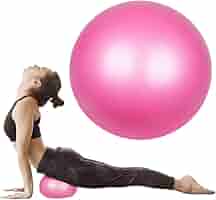 Palla Pilates Piccola 25 Cm - Morbida, Antiscivolo, Con Pompa, Per Yoga, Ufficio (Porpora) - Foto 4
