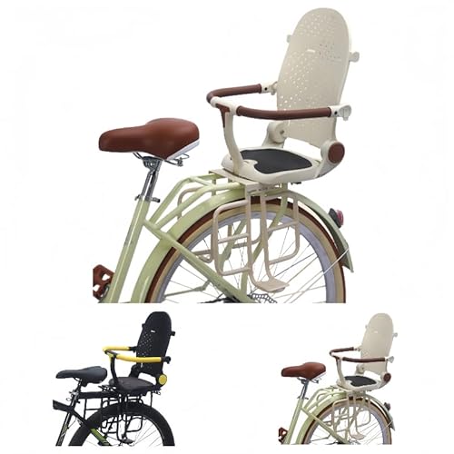 Zekono自転車チャイルドシート 後ろ ベビー後部座席 軽量で持ち運びが簡単、背もたれの調節が可能、子供乗せ 取り付け簡単、幼児、 多機能 取り外し可能な子供用 (A9型 座れる・寝られる折りたたみ式リアシート【ベージュ】,XS)