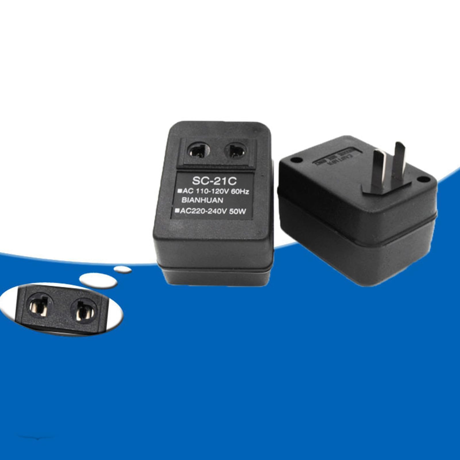 Convertidor De Voltaje De Potencia 110 V a 220 V, 5 W Adaptador De Enchufe De la UE, Convertidor Ascendente/Transformador De Vatios para Viajes, 2,56 X 1,77 X 1,57 Pulgadas — view 7