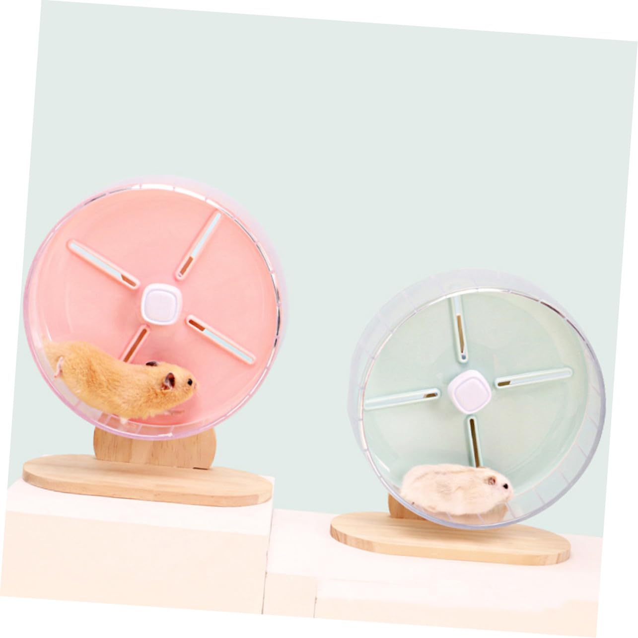 Hohopeti Rueda Silenciosa para Hámster y Roedores Pequeños Soporte, Material Abs y Madera, 20cm, Adecuado para Ejercicio y Actividad en Jaulas de Mascotas