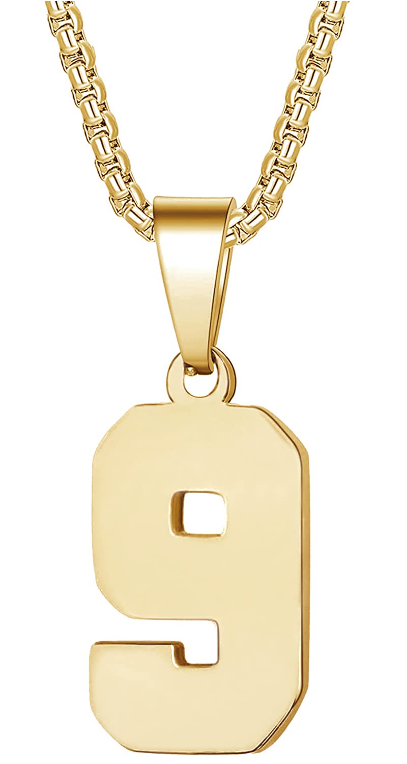 MUERDOU Number Necklace for Men Athletes Number Chain Stainless Steel Jersey Pendant Personalized Sports Jewelry Gift for Men Basketball Baseball