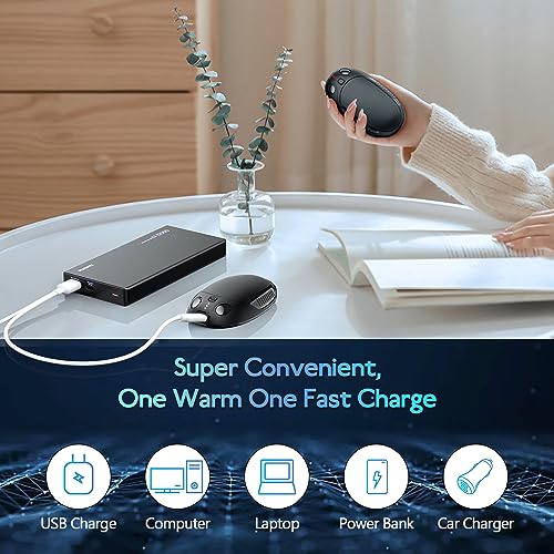 Hand Warmer, 2 Packs USB Rechargeable Hand Warmers, Electric Hand Warmers with 3 Adjustable Heating Modes, Gifts for Raynauds, Golf, Camping, Hiking - Image 5