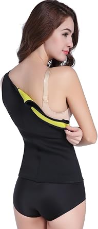 Ausom Womens Slimming Shaper Vest Hot Thermo Tank Top Shapewear for Weight Loss Black No Zip