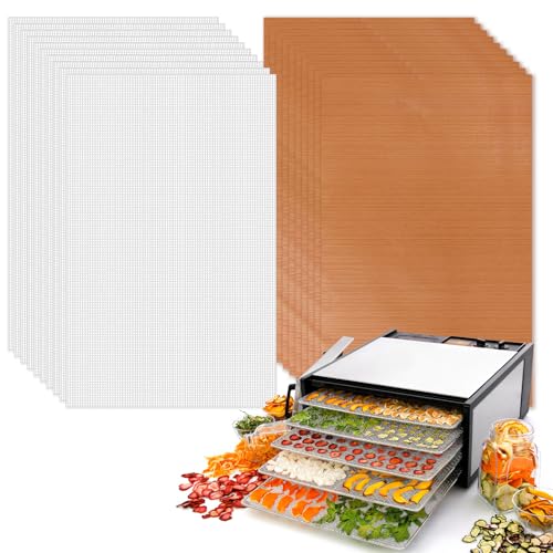 Forbabe Dörrfolie für Dörrautomat 27x17cm, 10 Stück Silikon Mesh Dörrfolie und 10 Stück Teflon Dehydrator Blätter Wiederverwendbare Lebensmittel Dehydrator Matten Antihaft Dampfmatten für Obsttrockner Forbabe Dörrfolie für Dörrautomat 27x17cm, 10 Stück Silikon Mesh Dörrfolie und 10 Stück Teflon Dehydrator Blätter Wiederverwendbare Lebensmittel Dehydrator Matten Antihaft Dampfmatten für Obsttrockner