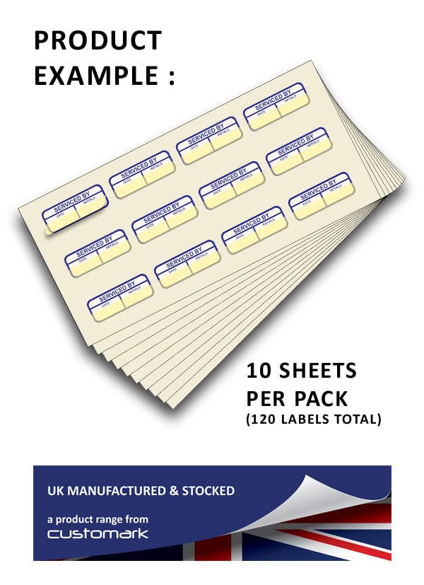 Serviced By Labels - Mark and Seal Write On 40mm x 15mm Labels - Price per Pack of 120 Labels (P/NO. 7820429) - Image 4