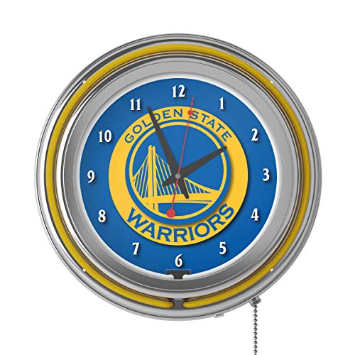 Golden State Warriors Nba Chrome Double Ring Neon Clock #TOP1