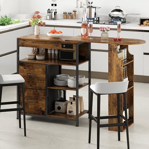 Opiniones de Mueble de Cocina Con Tarja Top 5. 47 GILLAS Aparador, Armario de Cocina, Armario de Almacenamiento, Alacenas para Cocina con Enchufe, Credenza Bufetera Mueble, Estilo Rústico, para Salón, Marrón Rústico