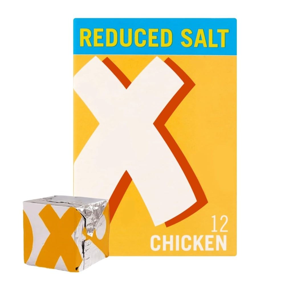 OXO 12 Reduced Salt Chicken Stock Cubes – Big Flavour, Deep Chicken Taste, Less Salt, Ideal for Soups, Stews, Gravy & Roast Dinners, 71g (Pack of 1)
