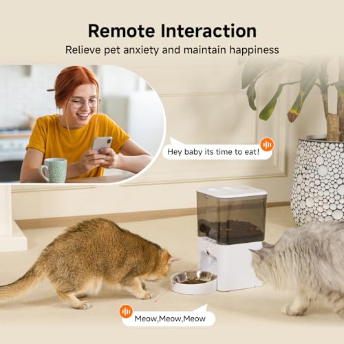 Automatic Cat Feeder with Camera, 6L Cat Food Dispenser, Scheduled Auto Pet Feeder, Smart App Remote Monitoring with Night Vision, 5G/2.4G WiFi, Low Food Alerts,2-Way Audio - Image 5