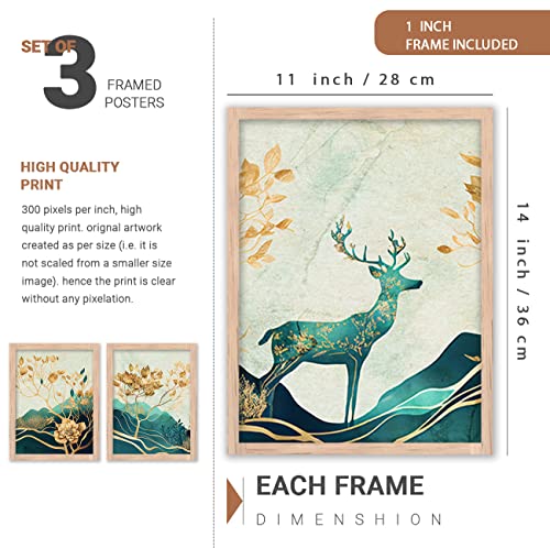 Image of kotart Paintings Modern Art Wall Decor Framed Wall Painting for Living Room, Bedroom - Framed Wall Decor Paintings with Frame - Painting for Wall Decoration Set of 3-D (Art 6, 10x13 inch)