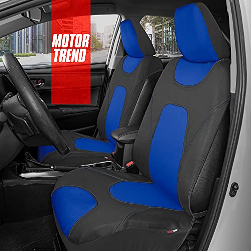 Motor Trend AquaShield Car Seat Covers for Front Seats, Blue – Two-Tone Waterproof Seat Covers for Cars, Neoprene Front Seat Cover Set, Interior Covers for Auto Truck Van SUV - Image 4