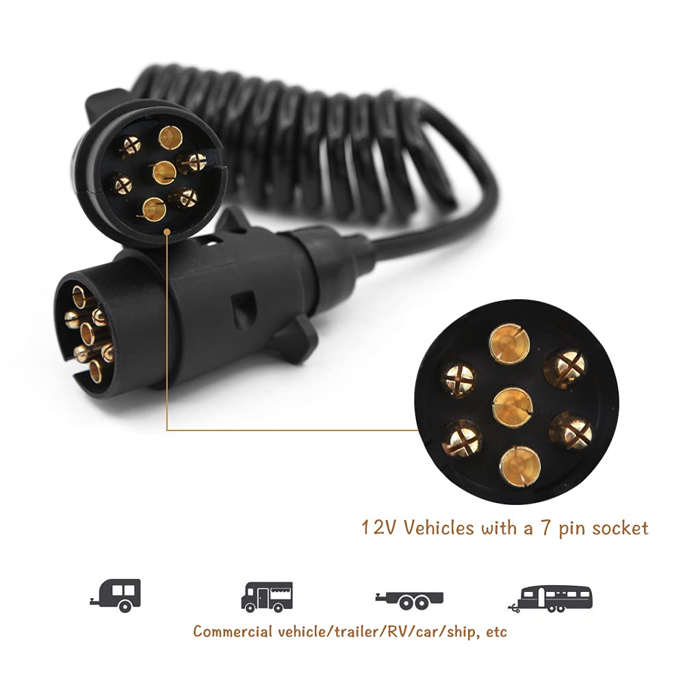 Prolunga per pannello di illuminazione a 7 pin con connettore a presa, cavo adattatore per rimorchio caravan da 2 m per conversione di traino di auto caravan