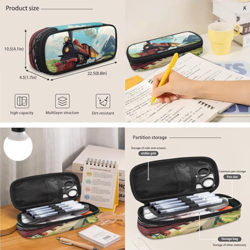 COEQINE Retro Train Backpack for Boys 3-5 Lightweight Preschool Toddler Backpack and Water Bottle Set Boy 6-8 Age Elementary School Bags with Lunch Bag for Boys 3-4 Year Old for Casual Travel Daypack3