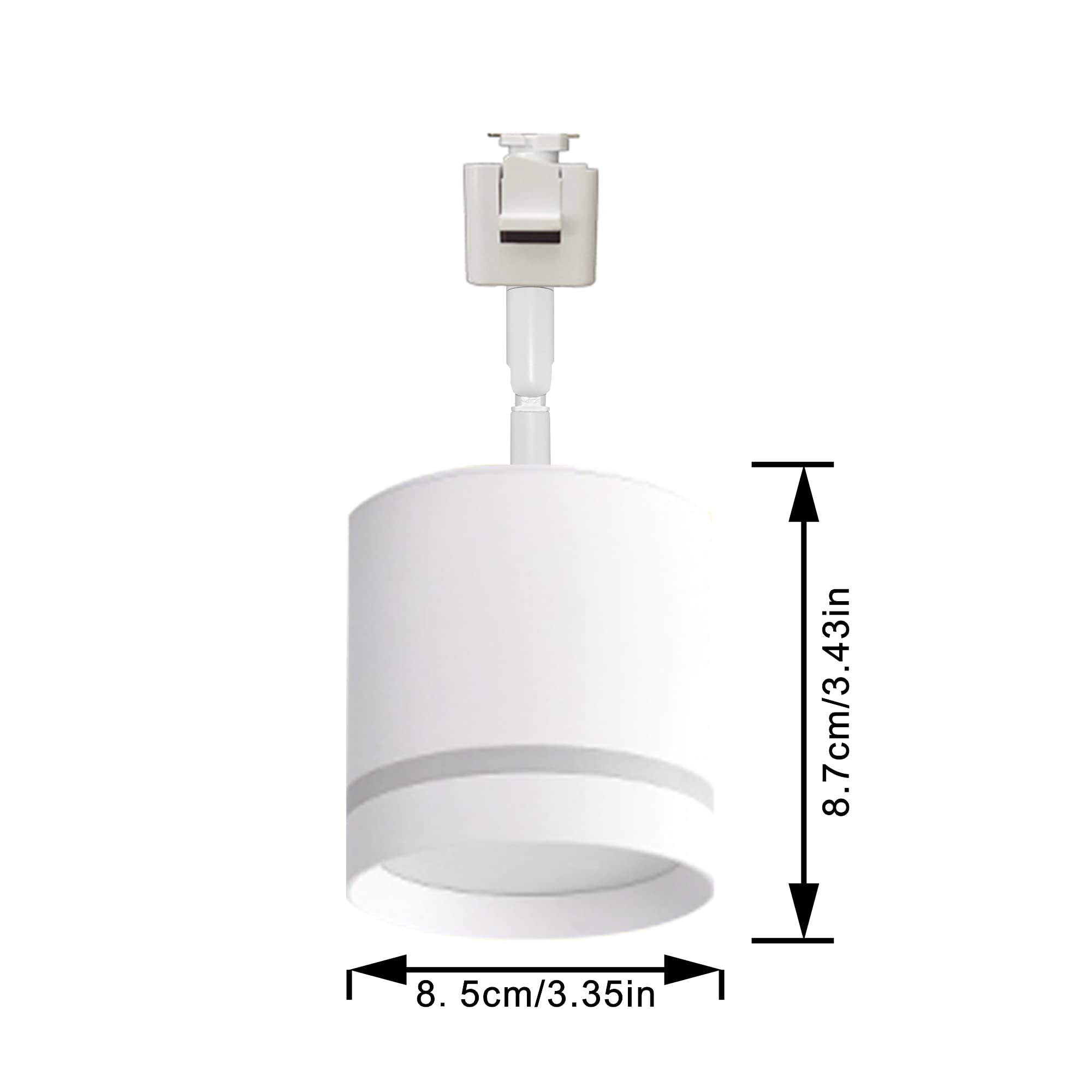 SKIVTGLAMP Remote Control J-Type Track Light 7W LED Spotlight Macaron Look White Multi-Rotation Design with Focused Adjustable Industrial Stepless Dimming Kitchen 3 Lights Customizable WJTG0050