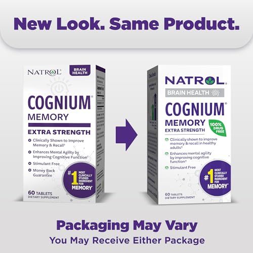 Natrol Cognium Memory Extra Strength, Brain Health Supplements for Adults, Brain Memory Supplements, Enhances Mental Agility in Healthy Adults, 60 Tablets, Up to a 30 Day Supply - Image 3